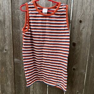 Size10 Hanna Andersson EUC Tank Orange, Navy & White Sleeveless